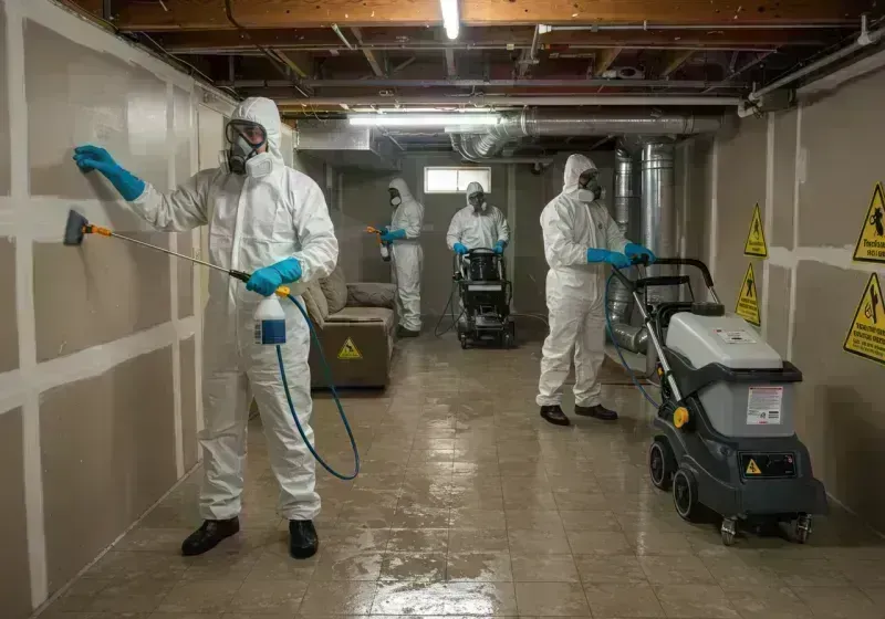 Basement Moisture Removal and Structural Drying process in East Los Angeles, CA